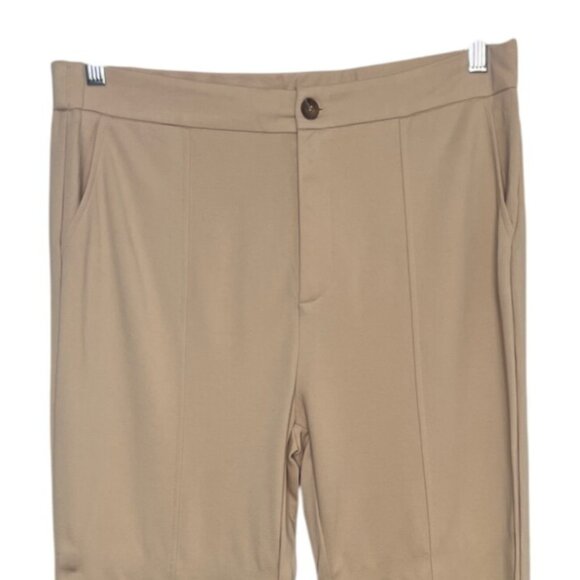 Wide Leg Pants Womens XL Beige Front Slits New WOT - Picture 3 of 8